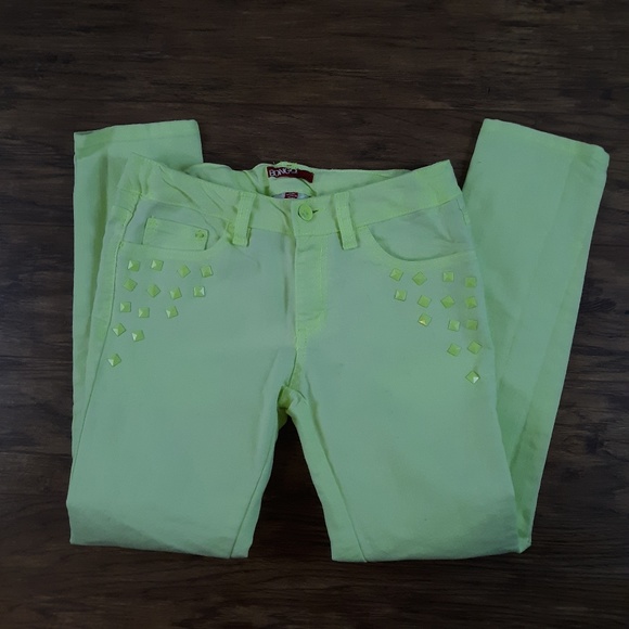 BONGO Other - Bongo Skinny Jeans Studs Neon Green Chartreuse BONGO Other - Bongo Skinny Jeans Studs Neon Green Chartreuse